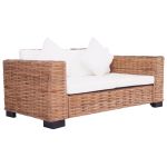 Canapea de grădină cu 2 locuri, ratan natural GartenMobel Dekor