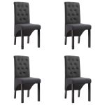Scaune de bucătărie pivotante, 4 buc., gri închis, textil GartenMobel Dekor
