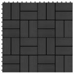 Plăci de pardoseală, 22 buc., negru, 30 x 30 cm, WPC, 2 mp GartenMobel Dekor