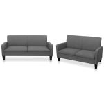 Set canapea, 2 piese, gri închis, material textil GartenMobel Dekor