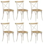 Scaune în cruce, 6 buc., alb, lemn masiv de mango GartenMobel Dekor