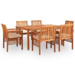 Set mobilier de exterior cu perne 7 piese lemn masiv de acacia GartenMobel Dekor