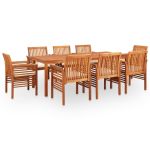 Set mobilier de exterior cu perne 9 piese lemn masiv de acacia GartenMobel Dekor