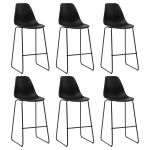 Scaune de bar, 6 buc., negru, plastic GartenMobel Dekor