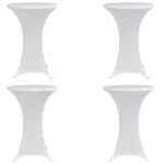 Husă de masă cu picior, Ø80 cm, alb, elastic, 4 buc. GartenMobel Dekor