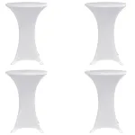 Husă de masă cu picior Ø70 cm, 4 buc., alb, elastic GartenMobel Dekor