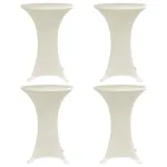 Husă de masă cu picior, 4 buc., crem, Ø60 cm, elastic GartenMobel Dekor