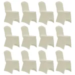 Huse elastice pentru scaun, 12 buc., crem GartenMobel Dekor