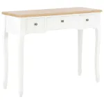 Masă de toaletă tip consolă cu 3 sertare, alb GartenMobel Dekor