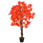 Plantă artificială arțar cu ghiveci, roșu, 120 cm GartenMobel Dekor