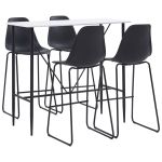 Set de bar, 5 piese, negru, plastic GartenMobel Dekor