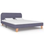 Cadru de pat, gri deschis, 140 x 200 cm, material textil GartenMobel Dekor