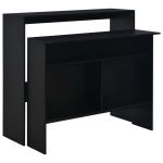 Masă de bar cu 2 blaturi, negru, 130x40x120 cm GartenMobel Dekor
