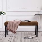 Bancă, maro, 106 cm, piele întoarsă ecologică GartenMobel Dekor