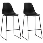 Scaune de bar, 2 buc., negru, plastic GartenMobel Dekor
