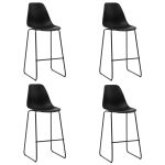 Scaune de bar, 4 buc., negru, plastic GartenMobel Dekor