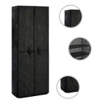 Pantofar, negru, 60 x 30 x 166 cm, material textil GartenMobel Dekor