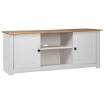 Comodă TV, alb, 120x40x50 cm, lemn masiv de pin, gama Panama GartenMobel Dekor