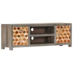 Comodă TV, gri, 120 x 30 x 40 cm, lemn masiv de mango GartenMobel Dekor