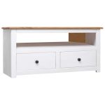 Comodă TV de colț alb 93x49x49 cm lemn masiv pin gama Panama GartenMobel Dekor