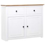 Servantă, alb, 93x40x80 cm, lemn masiv pin, gama Panama GartenMobel Dekor