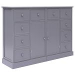 Servantă cu 10 sertare, gri, 113 x 30 x 79 cm, lemn GartenMobel Dekor