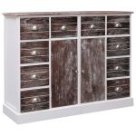 Servantă cu 10 sertare, maro, 113 x 30 x 79 cm, lemn GartenMobel Dekor