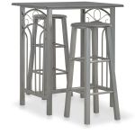 Set mobilier de bar, 3 piese, antracit, lemn și oțel GartenMobel Dekor