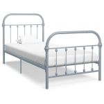 Cadru de pat, gri, 100 x 200 cm, metal GartenMobel Dekor