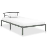 Cadru de pat, gri, 100 x 200 cm, metal GartenMobel Dekor