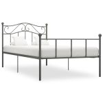 Cadru de pat, gri, 100 x 200 cm, metal GartenMobel Dekor