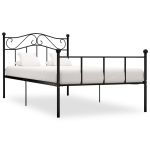 Cadru de pat, negru, 90 x 200 cm, metal GartenMobel Dekor