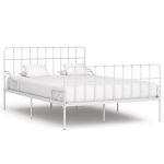 Cadru de pat cu bază din șipci, alb, 120 x 200 cm, metal GartenMobel Dekor