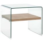 Măsuță de cafea, transparent, 50x50x45 cm, sticlă securizată GartenMobel Dekor