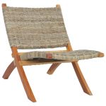 Scaun relaxare, natural, ratan kubu și lemn masiv de mahon GartenMobel Dekor