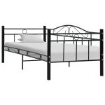 Cadru pat de zi, negru, 90x200 cm, metal GartenMobel Dekor