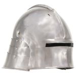 Coif cavaler medieval, antichizat, joc de rol, argintiu, oțel GartenMobel Dekor