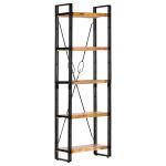 Bibliotecă cu 5 rafturi, 60 x 30 x 180 cm, lemn masiv de mango   GartenMobel Dekor