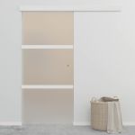Ușă glisantă, argintiu, 90 x 205 cm, sticlă ESG și aluminiu GartenMobel Dekor