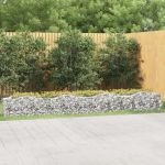 Strat înălțat cu gabion arcuit, 400x50x50 cm, fier galvanizat GartenMobel Dekor