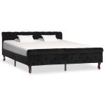Cadru de pat, negru, 160 x 200 cm, catifea GartenMobel Dekor