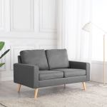 Canapea cu 2 locuri, gri deschis, material textil GartenMobel Dekor