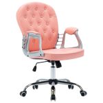 Scaun de birou pivotant, roz, piele ecologică  GartenMobel Dekor