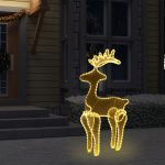 Decorațiune de Crăciun ren cu plasă, 306 LED-uri, 60x24x89 cm GartenMobel Dekor