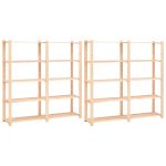 Etajere cu 5 rafturi, 2 buc, 170x38x170 cm, lemn de pin, 500 kg GartenMobel Dekor