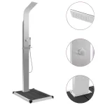 Duș de exterior cu cădiță, WPC și oțel inoxidabil GartenMobel Dekor