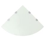 Rafturi de colț cu suporturi crom 2 buc. alb 45x45 cm sticlă GartenMobel Dekor