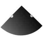 Rafturi de colț cu suporturi crom 2 buc. negru 35x35 cm sticlă GartenMobel Dekor