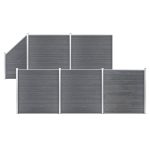 Set panouri gard, 5 pătrate + 1 oblic, gri, 965 x 186 cm, WPC GartenMobel Dekor