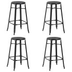 Scaune de bar, 4 buc., negru, plastic GartenMobel Dekor